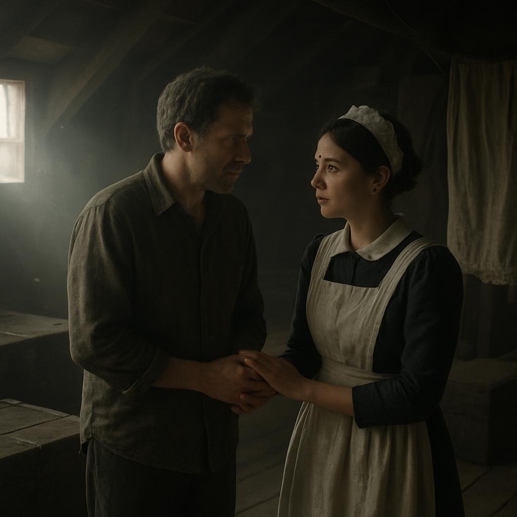 In the attic, he finally told her he would get her out.